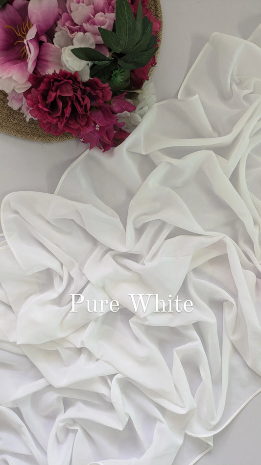 Shades of White Georgette Hijab